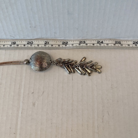 Necklace dangle pendant silver tone statement serpent chain - Picture 7 of 9